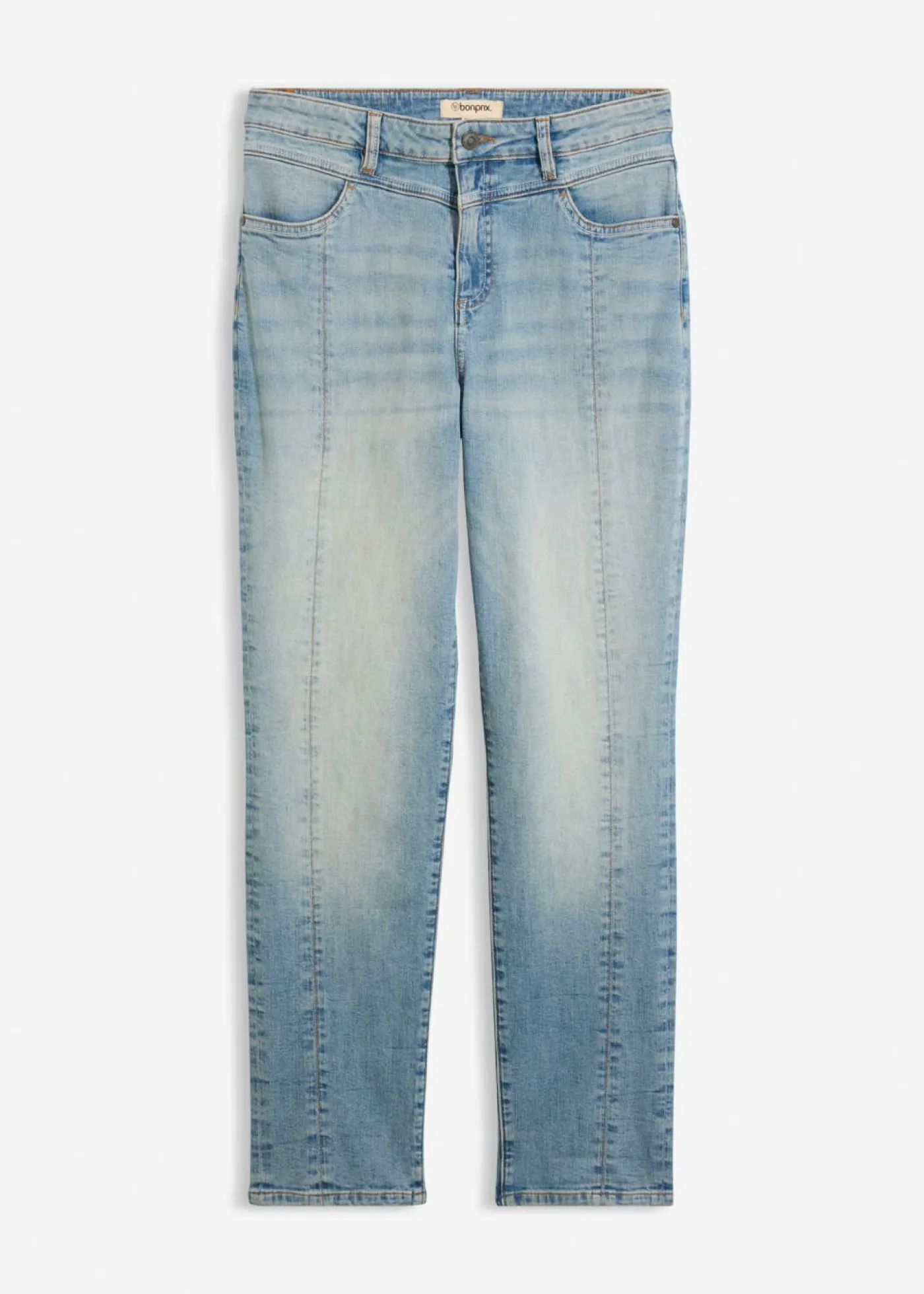 bonprix bonprix Vaqueros straight, mid waist Denim claro desgastado Outlet