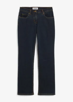 bonprix bonprix Vaqueros straight, mid waist, elásticos Azul marino Sale