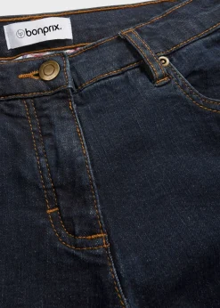 bonprix bonprix Vaqueros straight, mid waist, elásticos Azul marino Sale