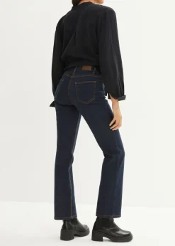 bonprix bonprix Vaqueros straight, mid waist, elásticos Azul marino Sale