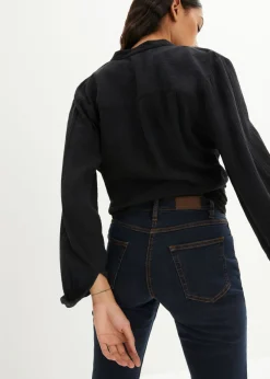 bonprix bonprix Vaqueros straight, mid waist, elásticos Azul marino Sale