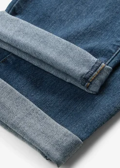 bonprix bonprix Vaqueros straight, mid waist, elásticos Azul marino desgastado