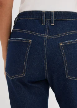 bonprix bonprix Vaqueros straight, mid waist, con piedras brillantes denim intenso Online