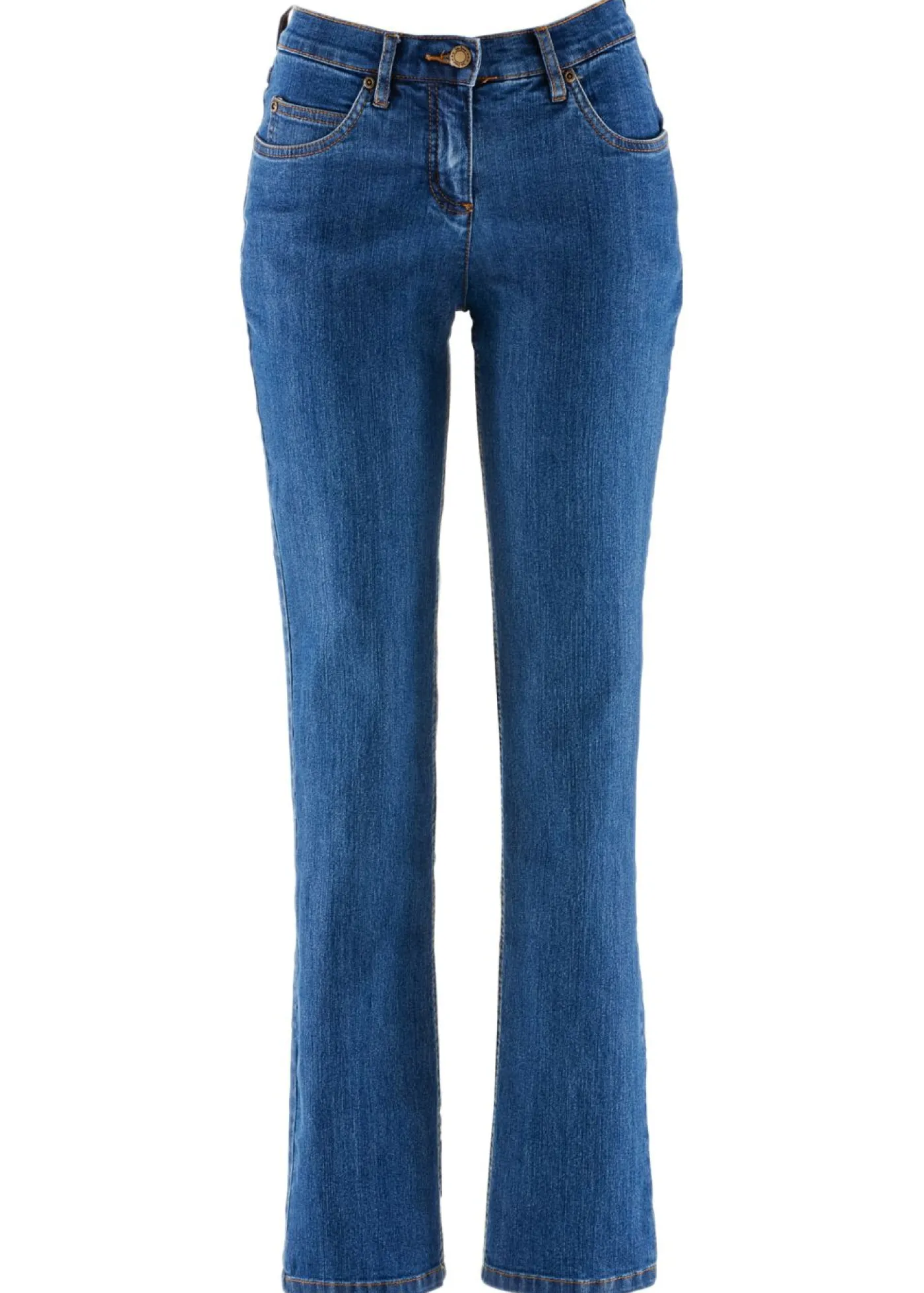bonprix bonprix Vaqueros straight, mid waist, elásticos Azul Discount