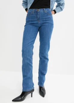 bonprix bonprix Vaqueros straight, mid waist, elásticos Azul Discount
