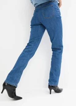 bonprix bonprix Vaqueros straight, mid waist, elásticos Azul Discount
