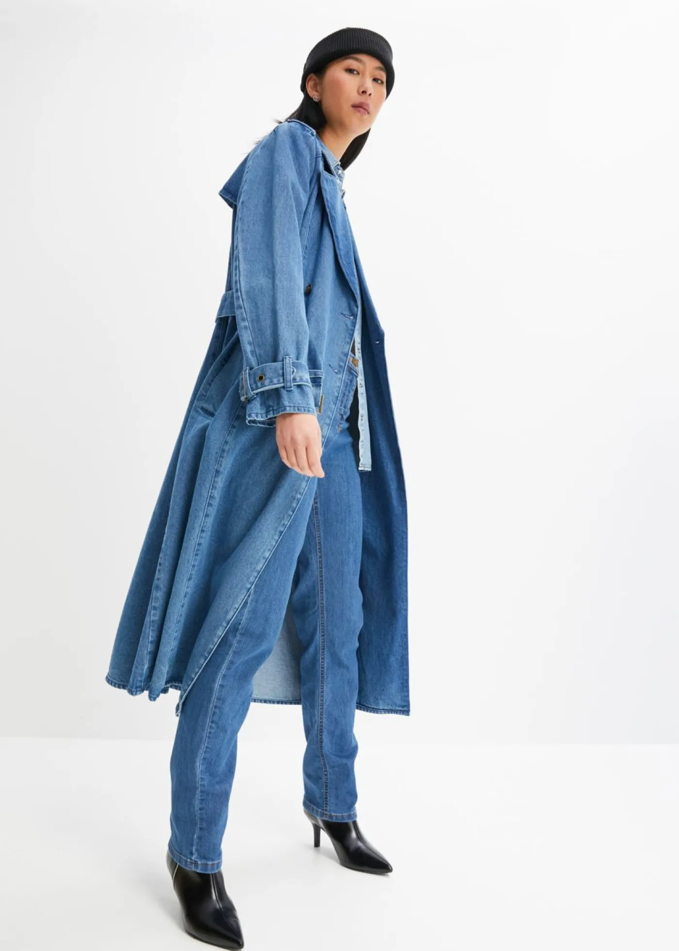 bonprix bonprix Vaqueros straight, mid waist, elásticos Azul Discount