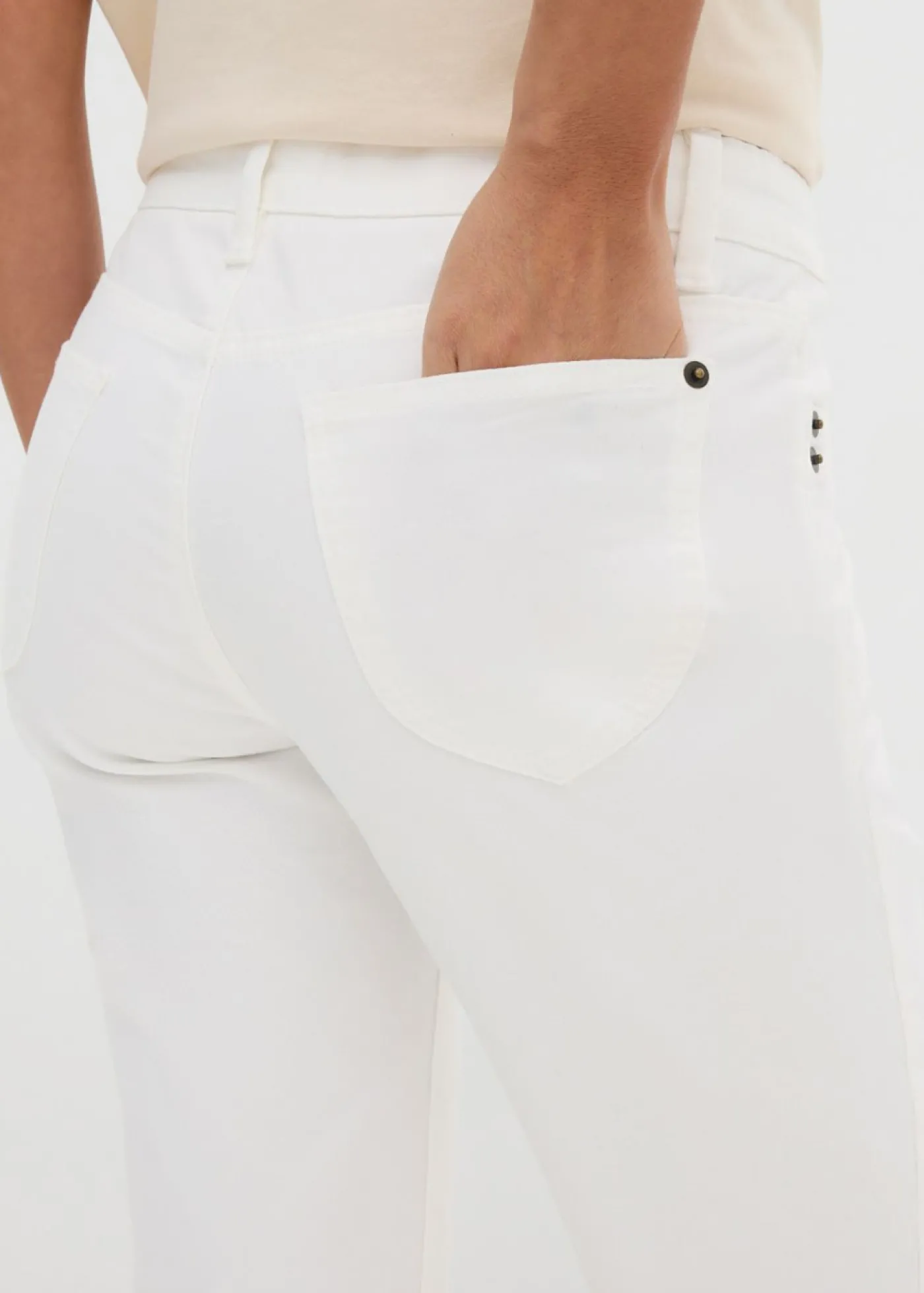 bonprix bonprix Vaqueros straight, mid waist, elásticos Blanco
