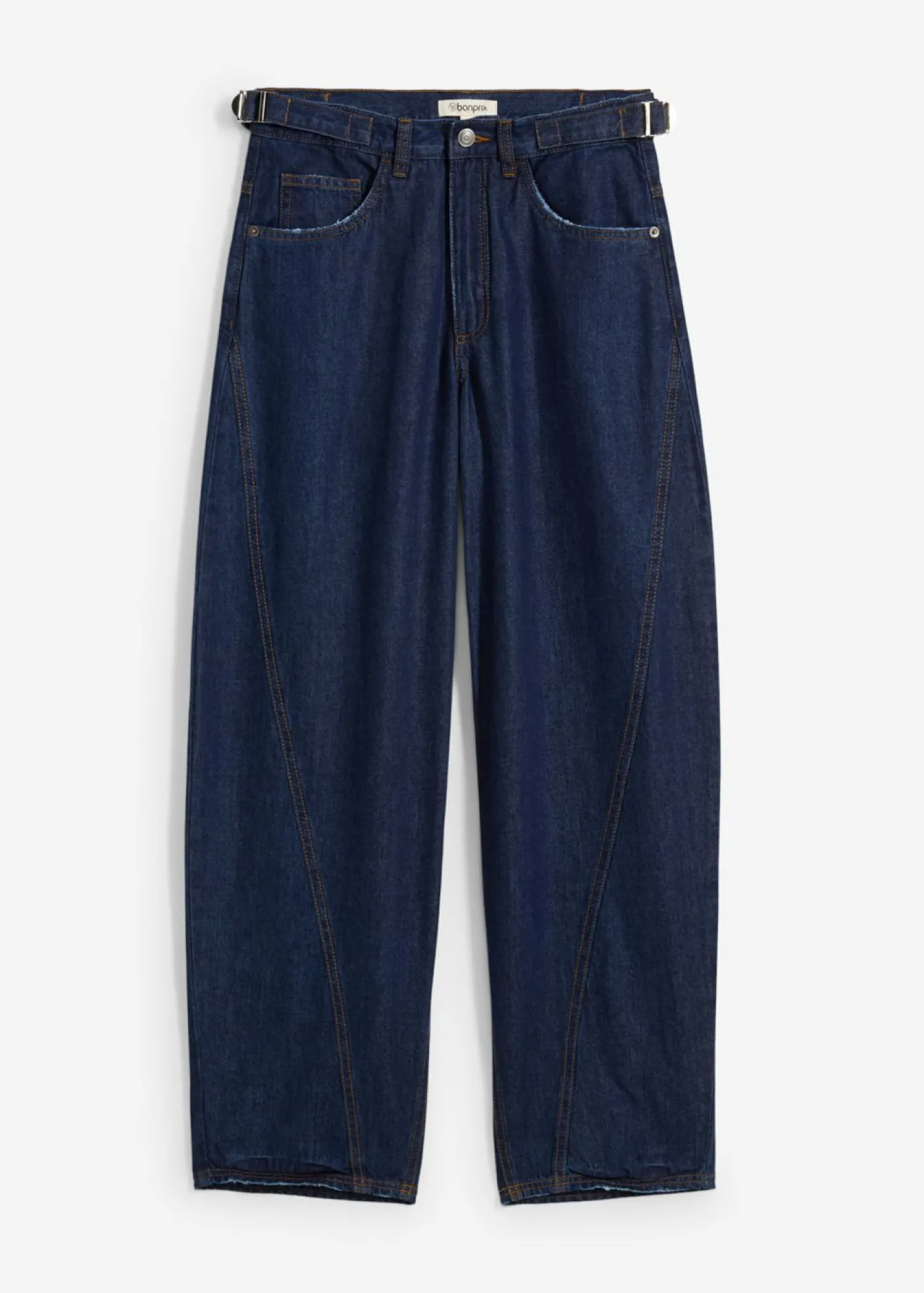 bonprix bonprix Vaqueros tipo balloon con talle medio Denim azul almirante sin lavar Clearance