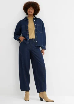 bonprix bonprix Vaqueros tipo balloon con talle medio Denim azul almirante sin lavar Clearance