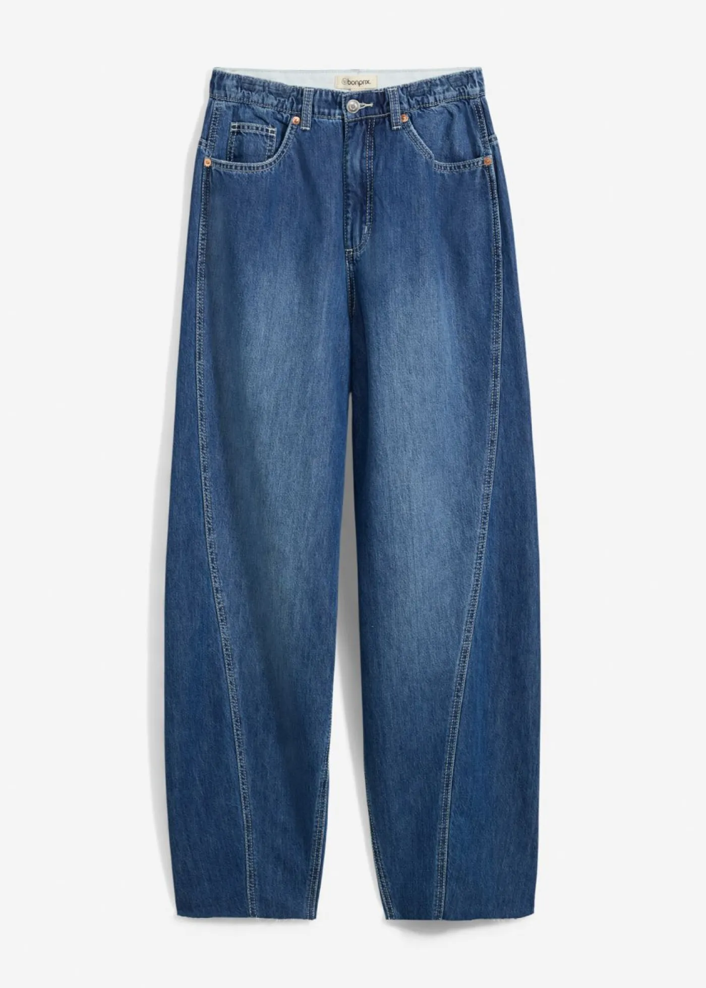 bonprix bonprix Vaqueros tipo balloon, high waist, súper suaves Azul piedra usado Discount