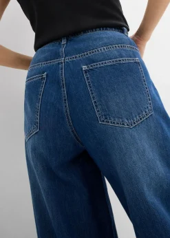 bonprix bonprix Vaqueros tipo balloon, high waist, súper suaves Azul piedra usado Discount