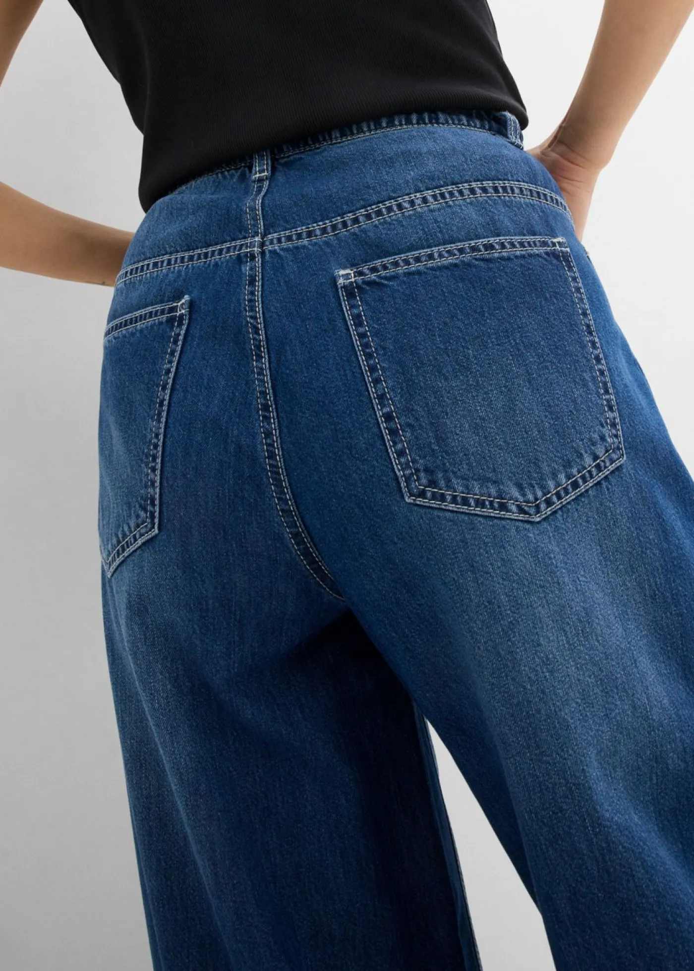 bonprix bonprix Vaqueros tipo balloon, high waist, súper suaves Azul piedra usado Discount