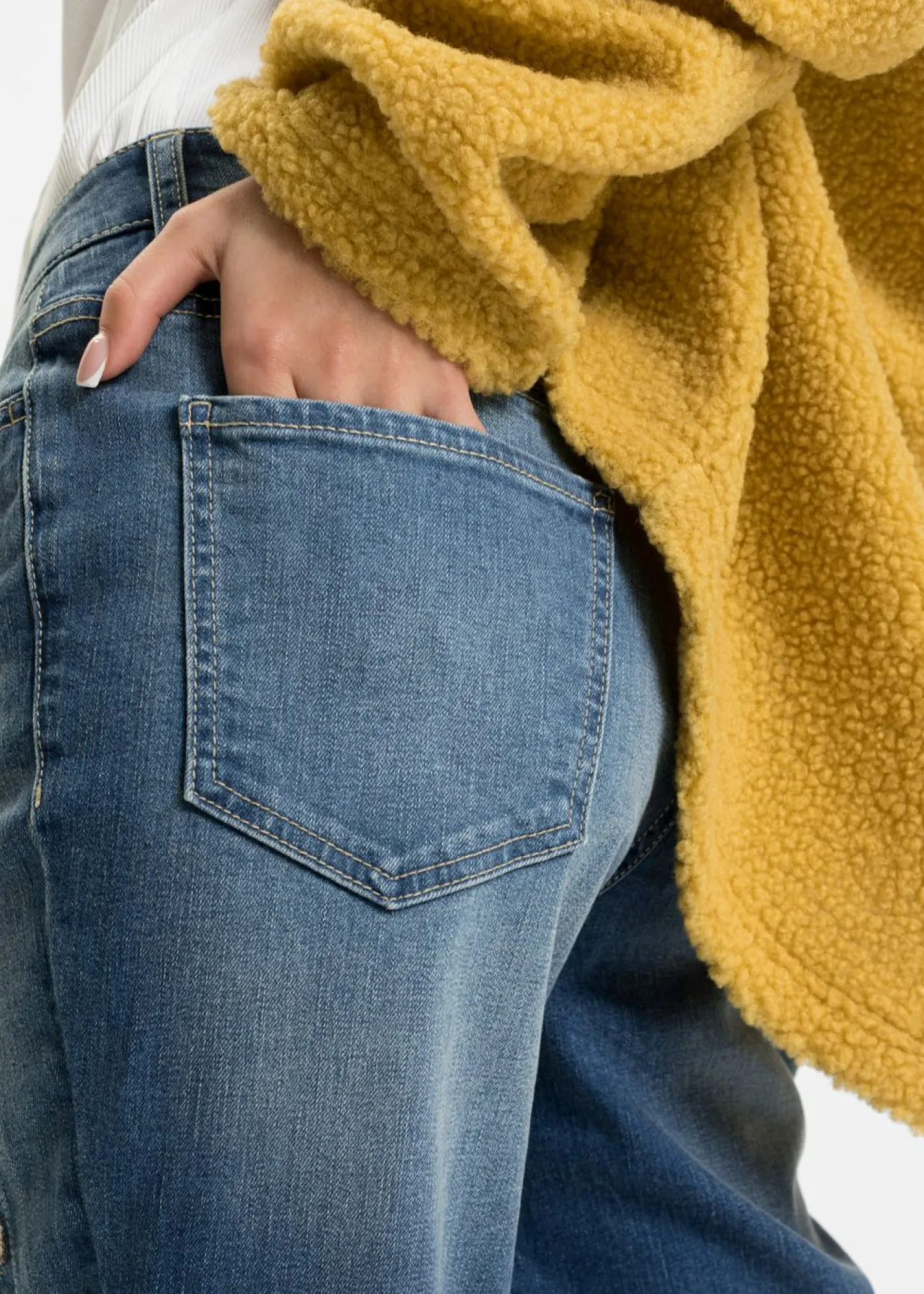 bonprix bonprix Vaqueros tipo boyfriend, mid waist denim sucio