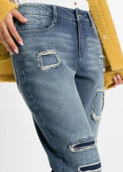 bonprix bonprix Vaqueros tipo boyfriend, mid waist denim sucio