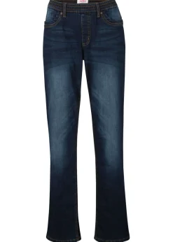 bonprix bonprix Vaqueros térmicos con talle medio y corte recto Azul marino desgastado Clearance