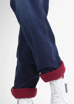 bonprix bonprix Vaqueros térmicos con talle medio y corte recto Azul marino desgastado Clearance