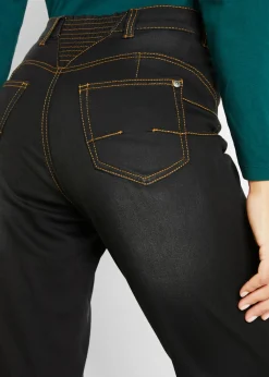 bonprix bonprix Vaqueros térmicos con talle medio, corte recto y cinturilla cómoda Negro denim Sale