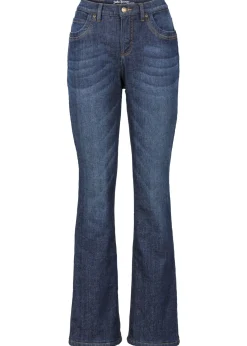 bonprix bonprix Vaqueros térmicos de talle alto con corte bootcut Azul marino desgastado Clearance