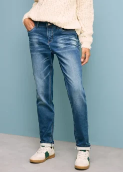 bonprix bonprix Vaqueros térmicos tipo boyfriend con interior suave Azul desgastado Best