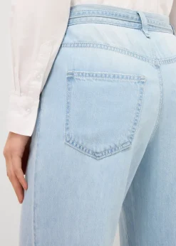 bonprix bonprix Vaqueros wide leg, mid waist, con cinturón azul hielo denim usado Best