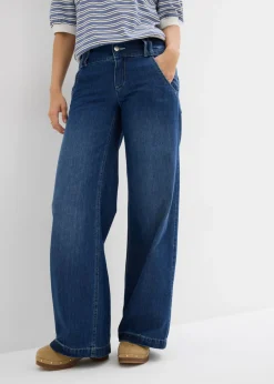 bonprix bonprix Vaqueros wide-leg, high waist, súper suaves Azul piedra usado