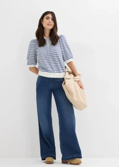 bonprix bonprix Vaqueros wide-leg, high waist, súper suaves Azul piedra usado