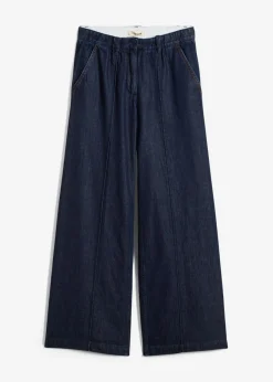 bonprix bonprix Vaqueros wide-leg, high waist, súper suaves Azul oscuro denim