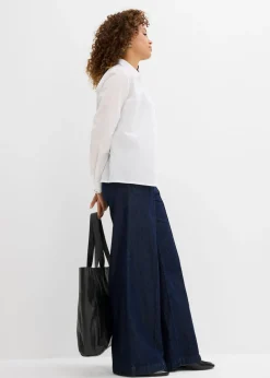 bonprix bonprix Vaqueros wide-leg, high waist, súper suaves Azul oscuro denim