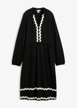 bonprix bonprix Vestido Negro-blanco lana Clearance