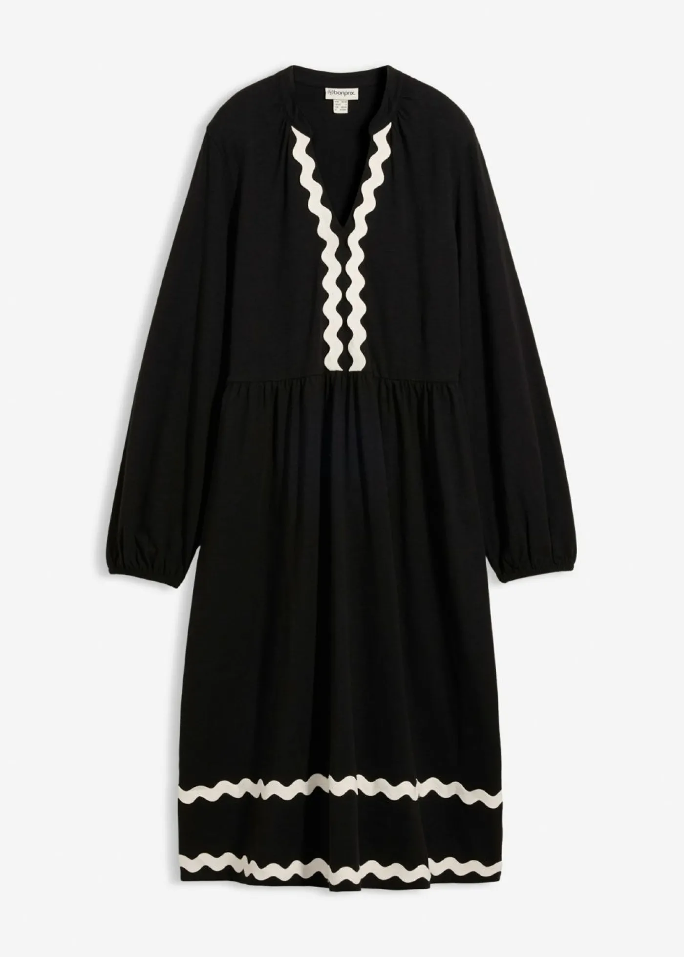 bonprix bonprix Vestido Negro-blanco lana Clearance