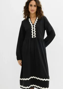 bonprix bonprix Vestido Negro-blanco lana Clearance