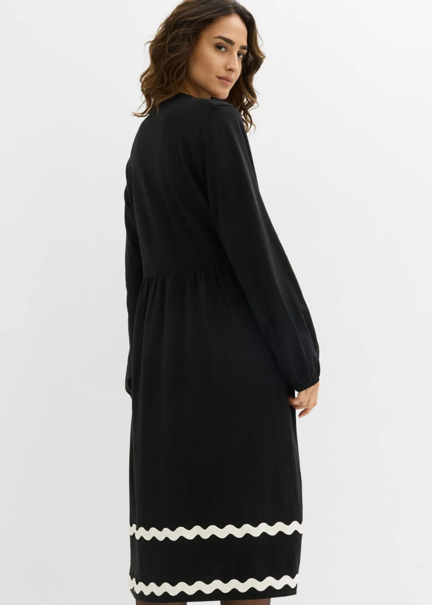 bonprix bonprix Vestido Negro-blanco lana Clearance