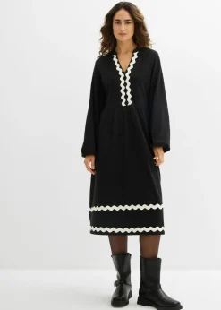 bonprix bonprix Vestido Negro-blanco lana Clearance