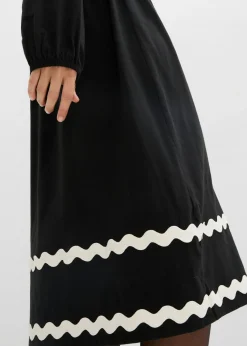 bonprix bonprix Vestido Negro-blanco lana Clearance