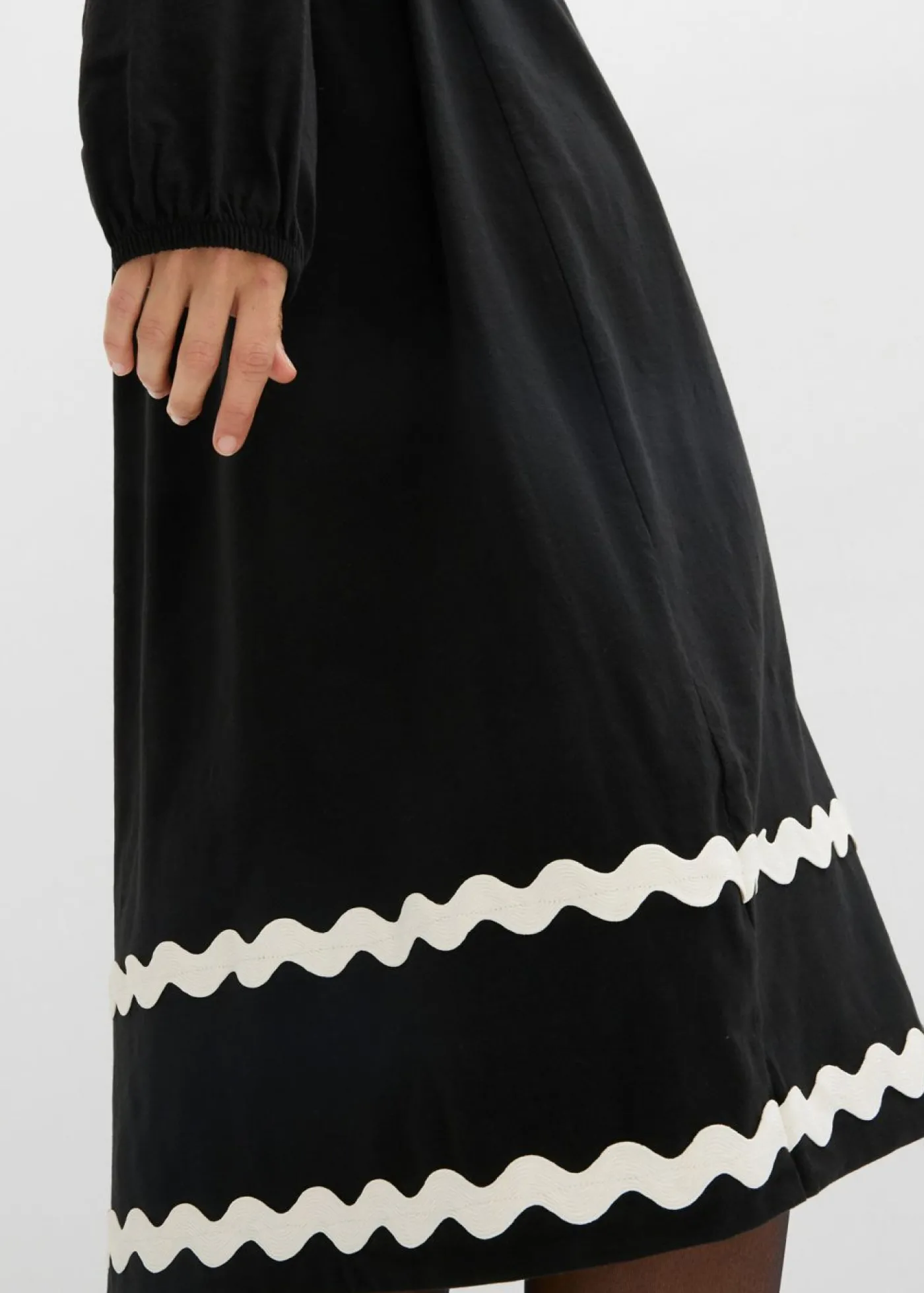 bonprix bonprix Vestido Negro-blanco lana Clearance