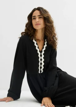bonprix bonprix Vestido Negro-blanco lana Clearance