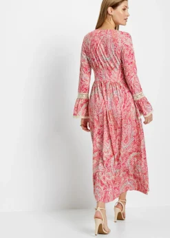 bonprix bonprix Vestido rosa caliente/blanco Hot