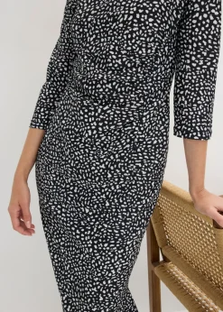 bonprix bonprix Vestido Negro-blanco estampado New