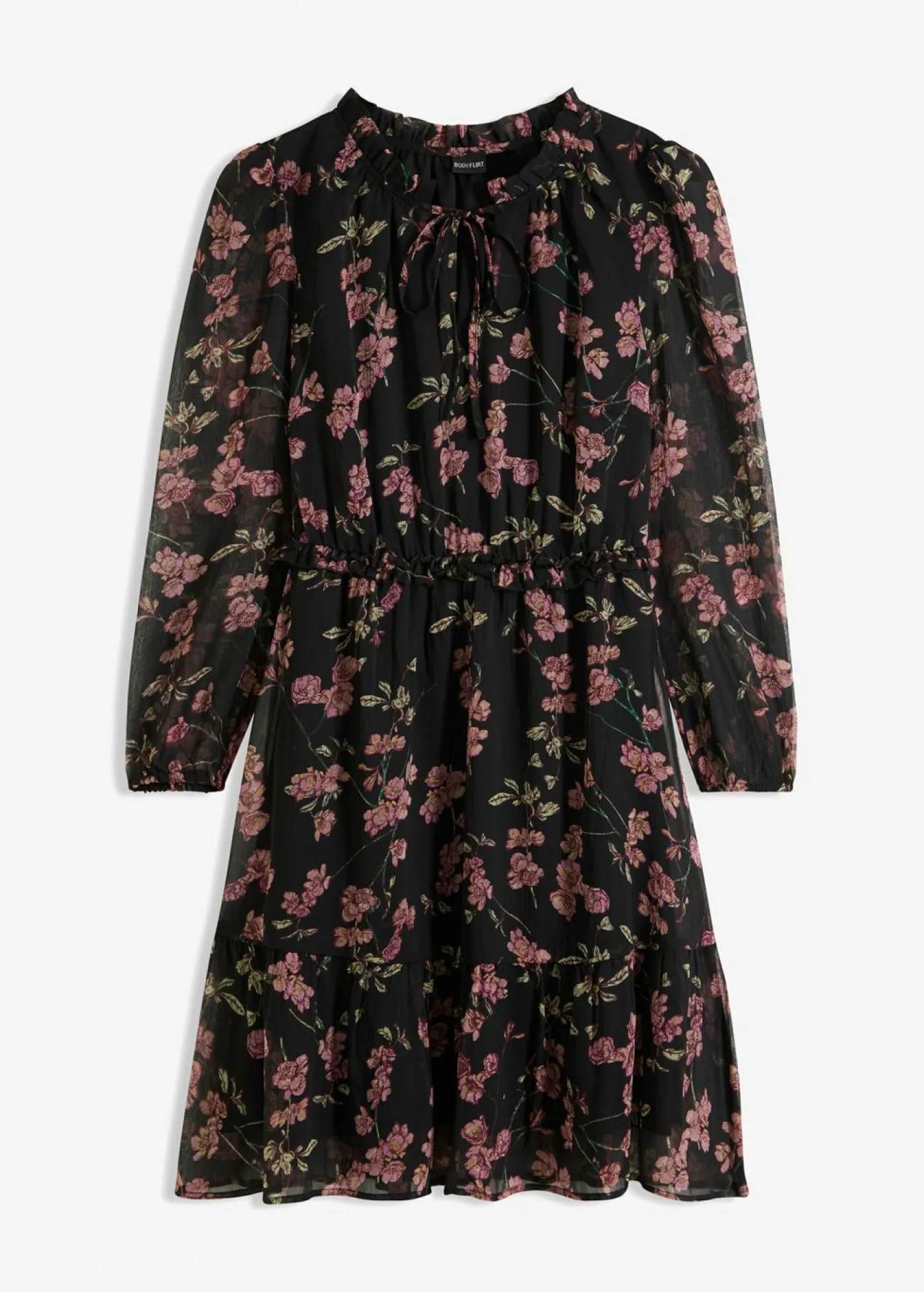 bonprix bonprix Vestido Negro con flores Outlet
