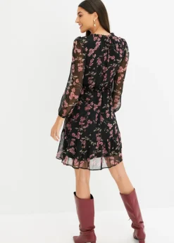 bonprix bonprix Vestido Negro con flores Outlet