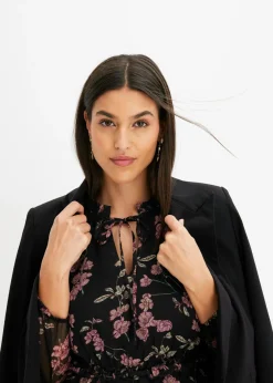 bonprix bonprix Vestido Negro con flores Outlet