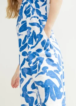 bonprix bonprix Vestido Azul zafiro-blanco estampado Online