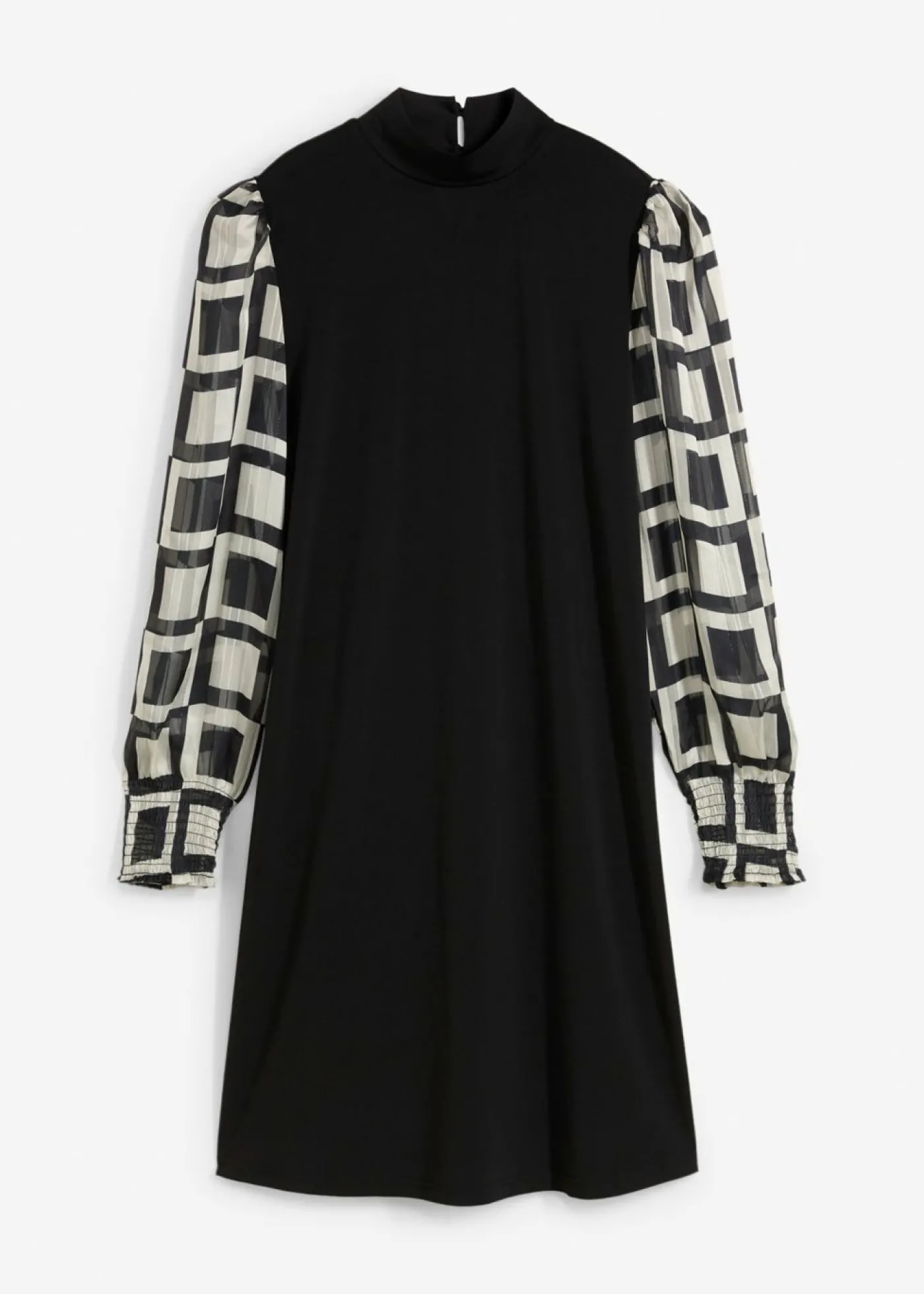 bonprix bonprix Vestido Negro/crudo con estampado gráfico Online