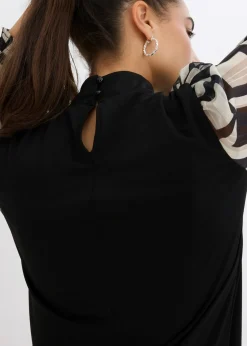 bonprix bonprix Vestido Negro/crudo con estampado gráfico Online