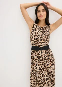 bonprix bonprix Vestido Beige-negro con estampado de leopardo Best