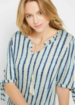 bonprix John Baner JEANSWEAR Vestido Azul-blanco estampado Discount