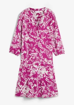 bonprix bonprix Vestido orquídea púrpura-blanco lana Sale