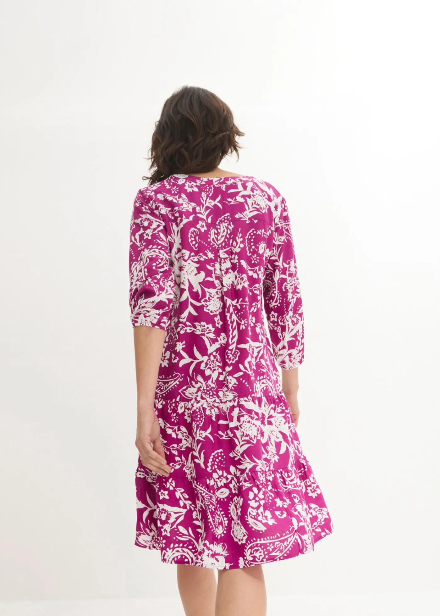 bonprix bonprix Vestido orquídea púrpura-blanco lana Sale