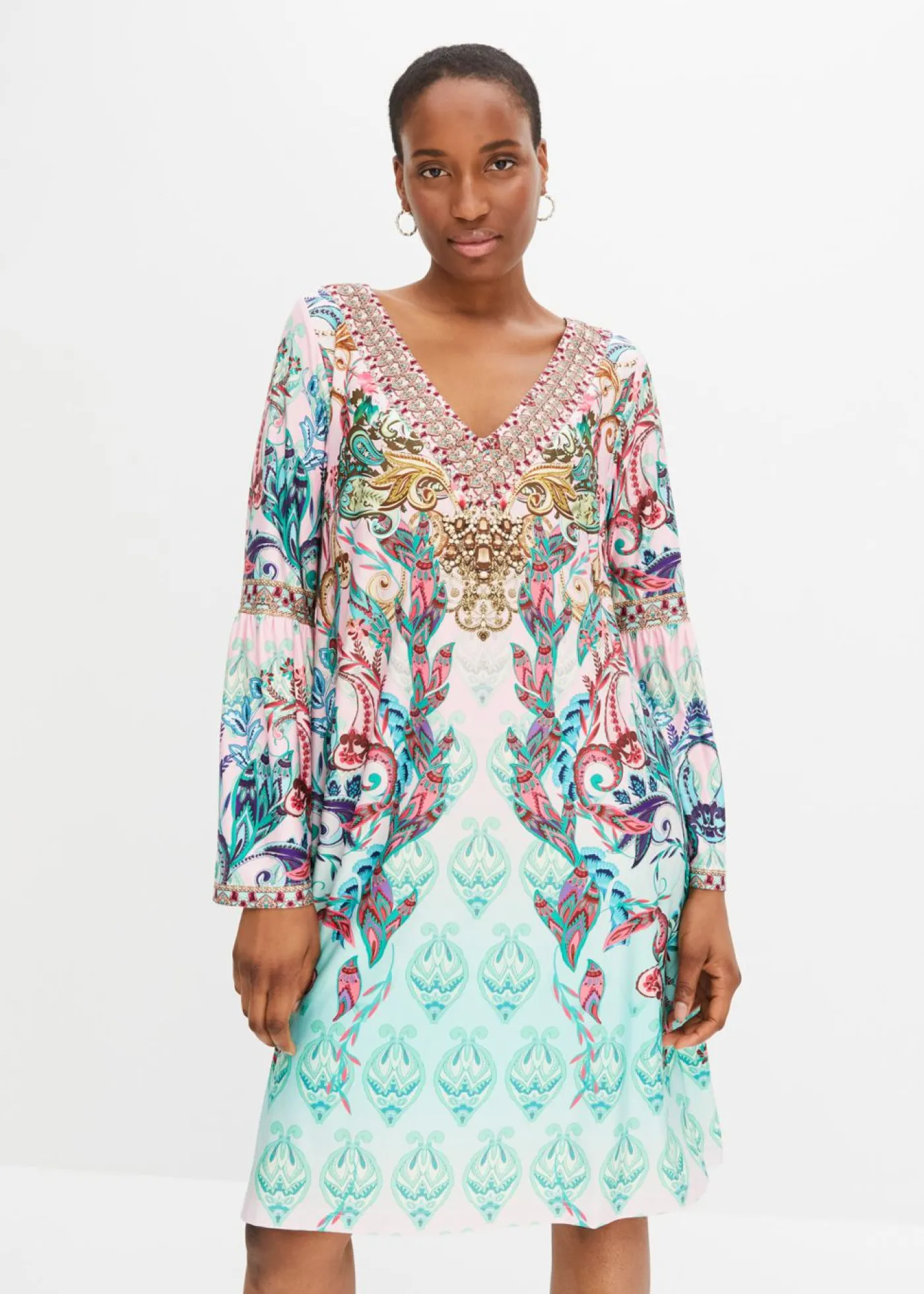 bonprix bonprix Vestido turquesa/rosa pálido Discount